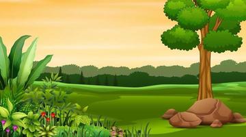 Green natural landscape background illustration vector