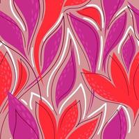 PINK SEAMLESS VECTOR BACKGROUND WITH RED ABSTRACT FLOWERS