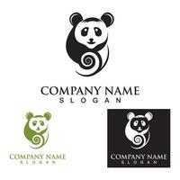 Panda cute bear logo animal mammals modern is funny vector icon