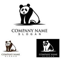 Panda cute bear logo animal mammals modern is funny vector icon