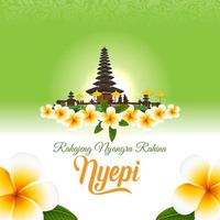 selamat hari raya nyepi. traduccion feliz dia del silencio nyepi. adecuado para tarjeta de felicitación vector