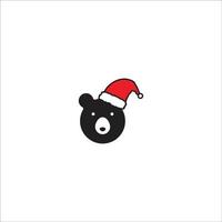 Bear christmas character icon vector
