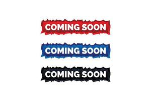 Coming soon paper cut realistic design vector illustration, web banner design, discount card, promotion, flyer layout, ad, advertisement, printing media.