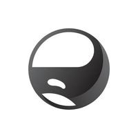 Whale black circle logo. vector