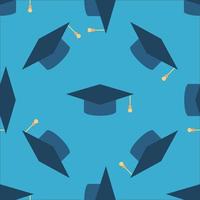 Graduation Hat Pattern vector