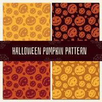 Halloween Pumpkin Pattern Set vector