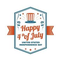 diseño vintage del 4 de julio en estilo retro. tarjeta de felicitación del día de la independencia. banner patriótico para plantilla de sitio web. ilustración vectorial vector
