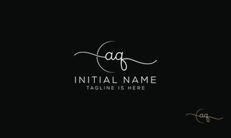 AQ Q A initial signature logo template. vector