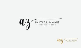 AZ Z A initial signature logo template. vector