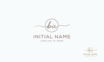 BA A B initial signature logo template. vector