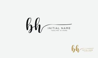 plantilla de logotipo de firma inicial bh hb. vector