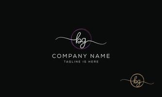 BG G B initial signature logo template. vector