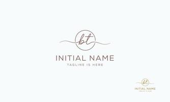 BT T B initial signature logo template. vector