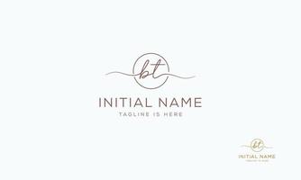 BT T B initial signature logo template. vector