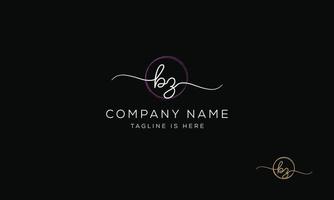 BZ Z B initial signature logo template. vector