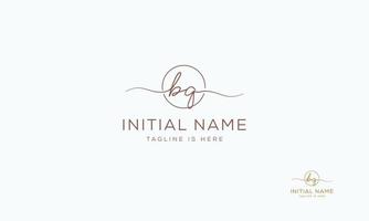 BQ Q B initial signature logo template. vector