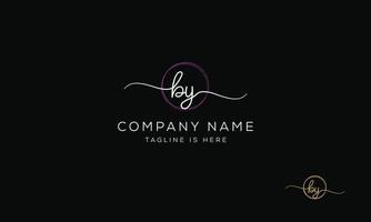 BY Y B initial signature logo template. vector