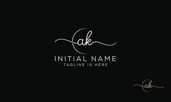 AK K A initial signature logo template. vector