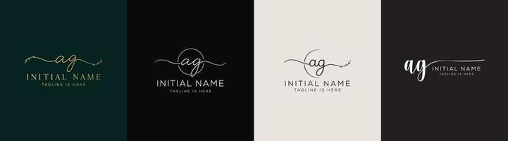 AG GA initial signature logo template. vector