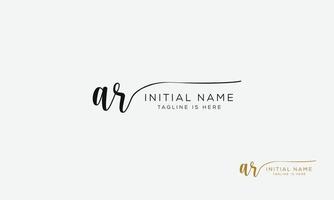 AR R A initial signature logo template. vector