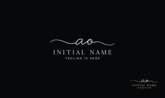 AO O A initial signature logo template. vector