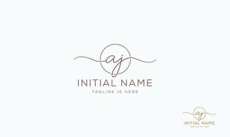 AJ J A initial signature logo template. vector