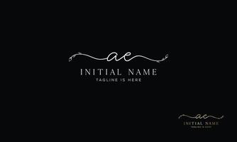 AE E A initial signature logo template. vector