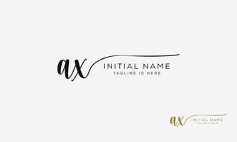 AX X A initial signature logo template. vector
