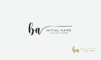 BA A B initial signature logo template. vector
