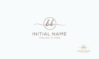 BK K B initial signature logo template. vector