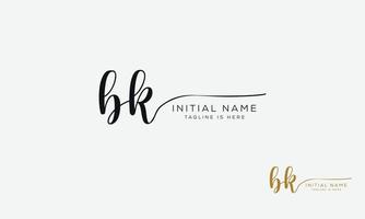 BK K B initial signature logo template. vector