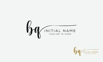 BQ Q B initial signature logo template. vector