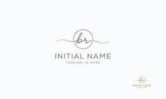 BR R B initial signature logo template. vector