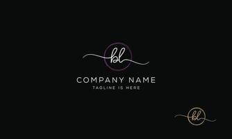 BL L B initial signature logo template. vector