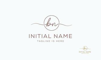 BN N B initial signature logo template. vector