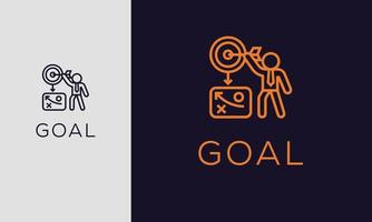 Set of Goal concept icons design. Contains such icons performance, productivity, process, time management and more, can be used for web and apps. Free Vector
