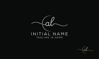 AL L A initial signature logo template. vector