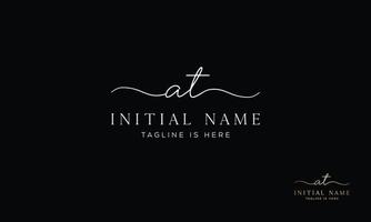 AT T A initial signature logo template. vector