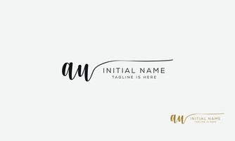 AU U A initial signature logo template. vector