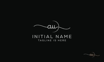 AU U A initial signature logo template. vector