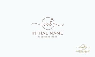 AL L A initial signature logo template. vector