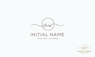 AW W A initial signature logo template. vector