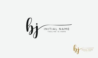 BJ J B initial signature logo template vector