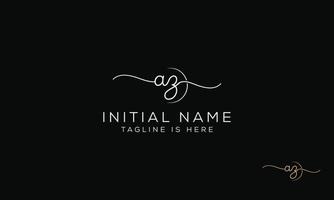 AZ Z A initial signature logo template. vector