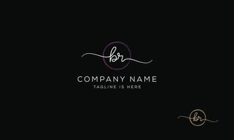 BR R B initial signature logo template. vector