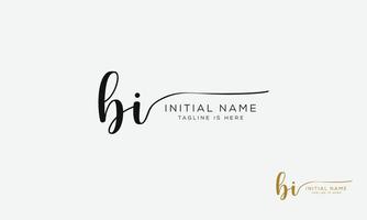 BI I B initial signature logo template. vector