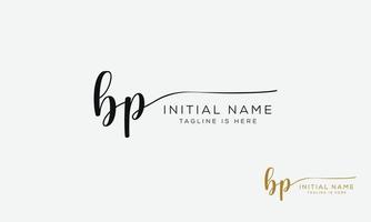 BP P B initial signature logo template. vector