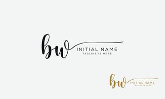 BW W B initial signature logo template. vector