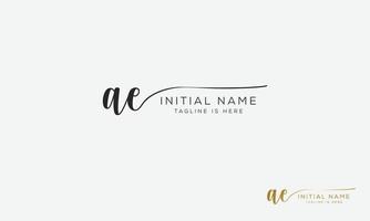 AE E A initial signature logo template. vector