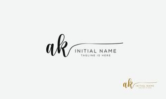AK K A initial signature logo template. vector